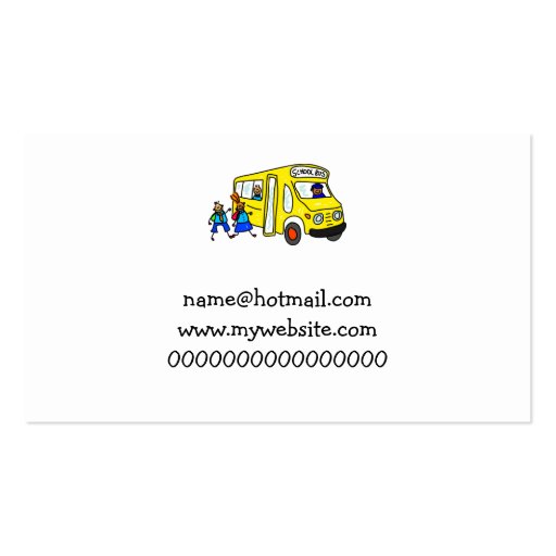 School Bus Business Card Templates (back side)