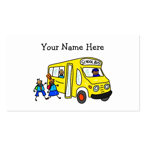 School Bus Business Card Templates (front side)