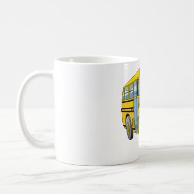 school bus cartoon. School Bus Cartoon Coffee Mugs