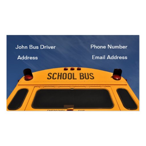 School Bus Driver Business Card