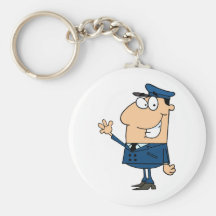 School Bus Driver School Waving Keychain