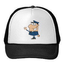 School Bus Driver School Waving Trucker Hat