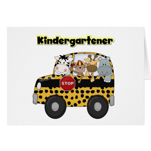 School Bus Kindergartener Tshirts and Gifts Greeting Cards