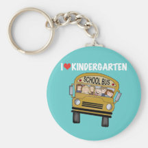 School Bus Love Kindergarten Keychains