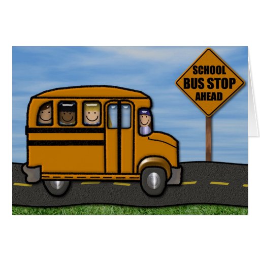 School Bus Note Cards By MagsGraphics Zazzle