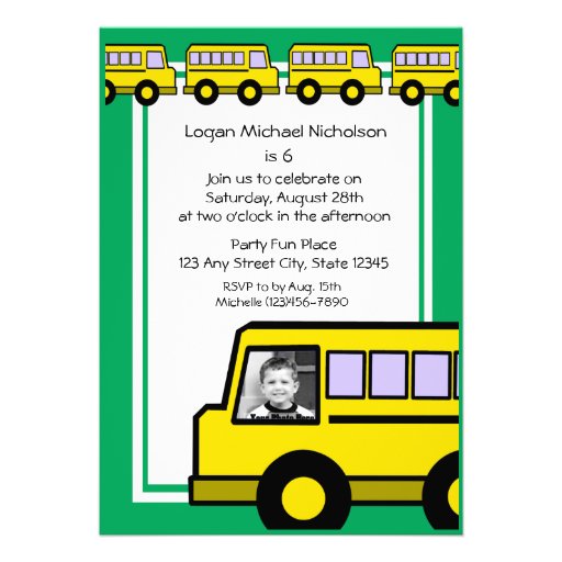 School Bus/ photo Invites