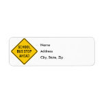School Bus Stop Highway Sign Custom Return Address Labels