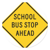 School Bus Stop Highway Sign stickers by wesleyowns School Bus Stop Highway Sign stickers