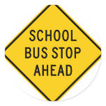 School Bus Stop Highway Sign Stickers