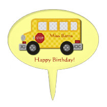 School Bus Topper cake picks