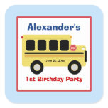School Bus Town Square Favor Stickers (6 Large)