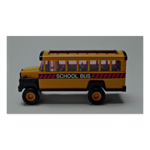 School bus toy for kids business card templates (back side)