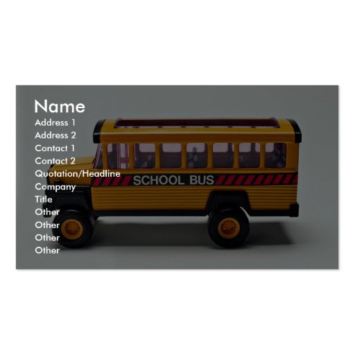 School bus toy for kids business card templates