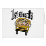 School Bus with Kids 1st Grade Cards