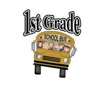School Bus with Kids 1st Grade t-shirts
