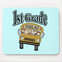 School Bus with Kids 1st Grade Tshirts and Gifts Mouse Mats