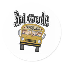 School Bus with Kids 3rd Grade stickers by school_teacher School Bus with Kids 3rd Grade stickers