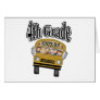 School Bus with Kids 4th Grade Cards