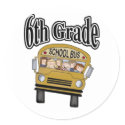 School Bus with Kids 6th  Grade stickers