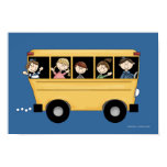 School Bus with Kid's & Driver Poster Print D2
