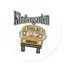 School Bus with Kids Kindergarten stickers by school_teacher School Bus with Kids Kindergarten stickers