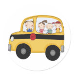 School Bus with Kids T-shirts and Gifts