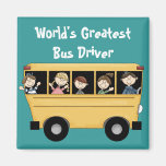 School Bus ~ World's Greatest Bus Driver 2 Magnet magnets