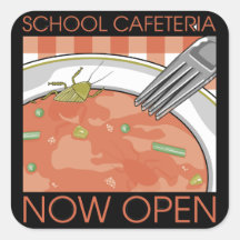School Cafeteria Square Stickers