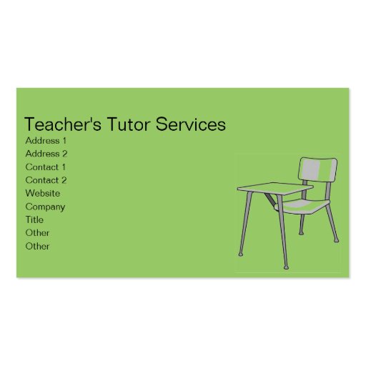 School Chair Business Card Template (front side)