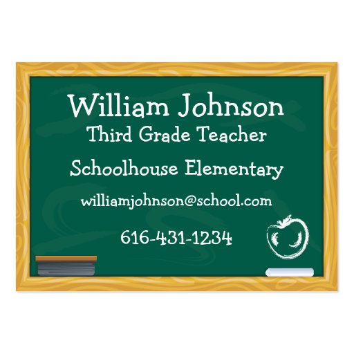 School Chalkboard Teacher Business Card
