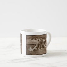 School Children and Air Raid Espresso Cups