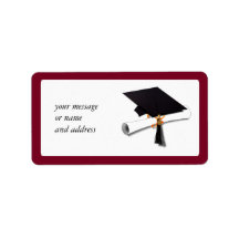 School Colors Gold & Red for The Graduate Custom Address Label