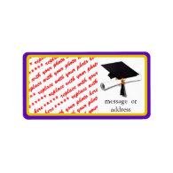 School Colors Purple & Gold Graduation Frame Address Label