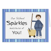 School Custodian Thank You Card cards