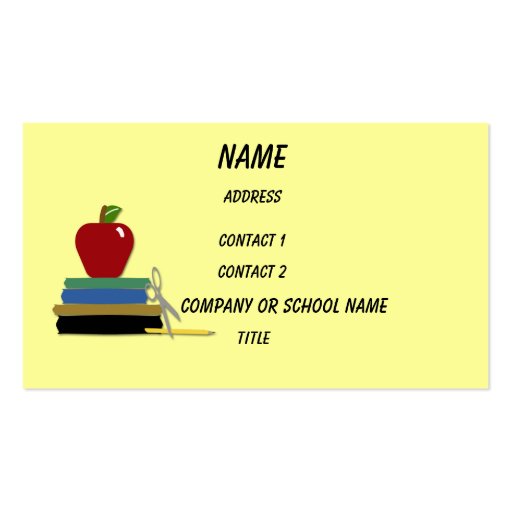 School Days Business Card (front side)