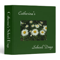 School Days,daisy, dark green Vinyl Binders