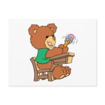 School Days Study Bear postcards