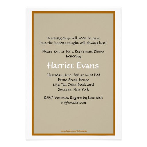 School Days Teacher's Retirement Invitation