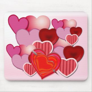 School Favorites Hearts Mouse Pad