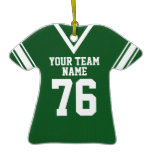 School Football Jersey Green Christmas Tree Ornaments