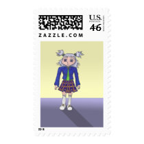 School Girl Anime Art Gallery Character postage by amberdawn7 School Girl Anime Art Gallery Character postage