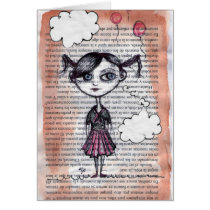 School girl - collage, drawing cards