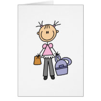 School Girl With Backpack Card