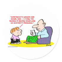 school grades down austerity program stickers
