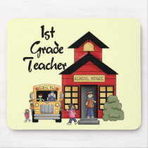 School House 1st Grade Teacher T-shirts and Gifts Mouse Mats