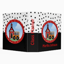 School House and Bus Teacher's Class Planner Vinyl Binders