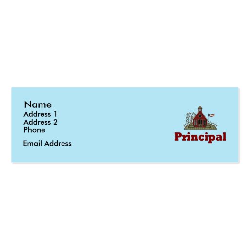 School House Principal Personal Cards Business Card Template (front side)