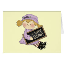 School is Cool Blond Girl  Tshirts and Gifts cards