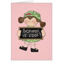 School is Cool Brunette Girl Tshirts and Gifts cards