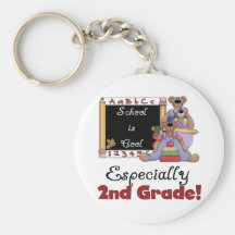 School is Cool Especially 2nd Grade Key Chain